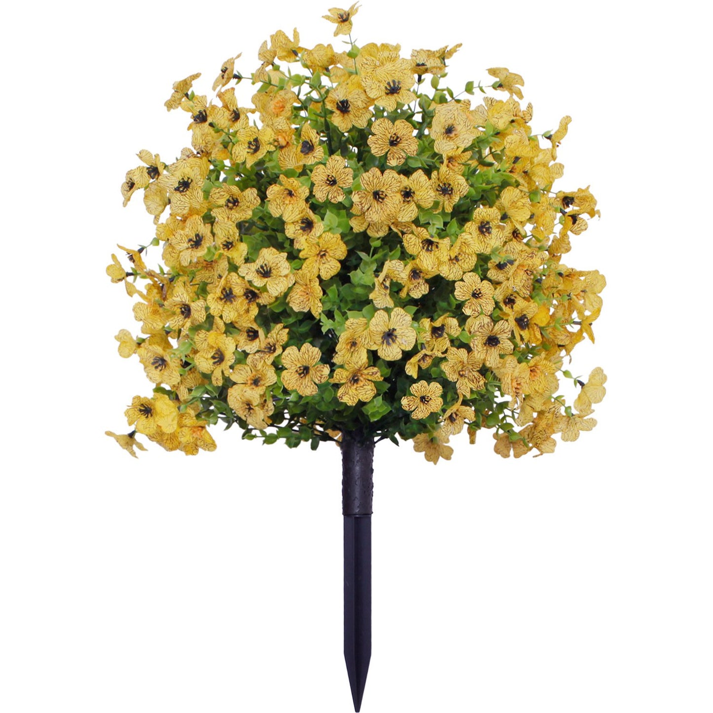 23" Artificial Topiary Ball Trees with Flowers and Ground Spikes