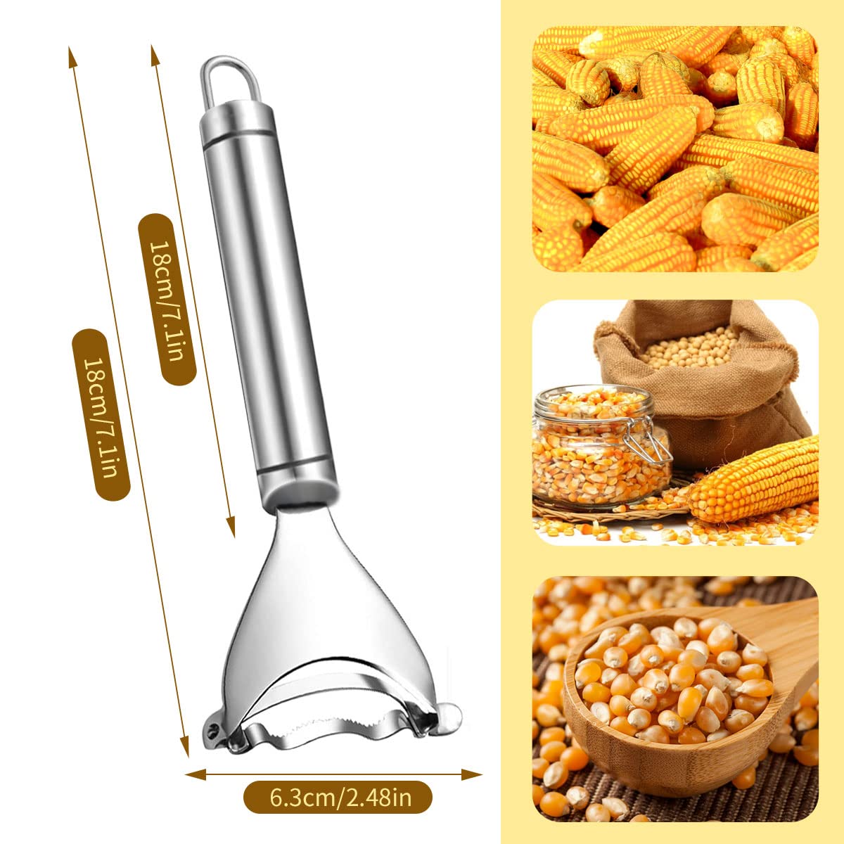 Stainless Steel Corn Peeler & Kernel Remover Tool