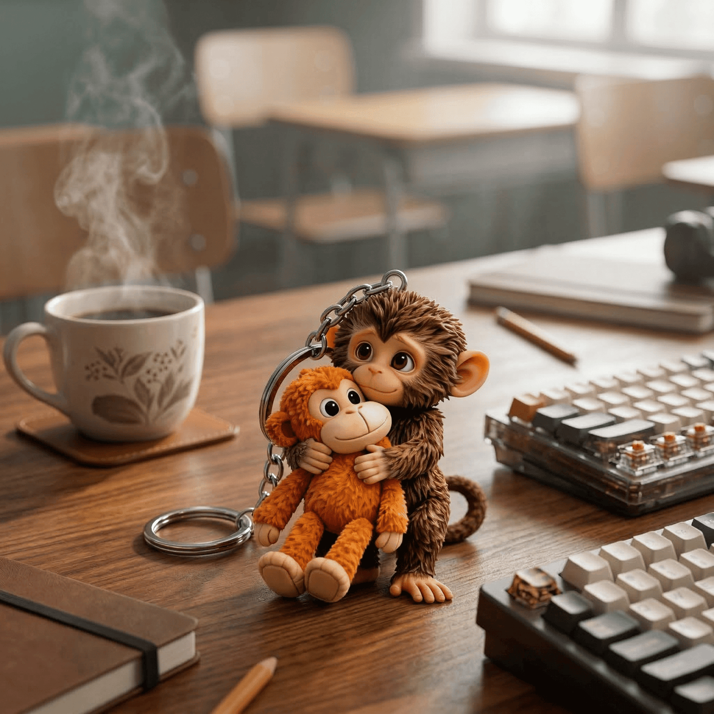 🐵💕Baby Punch: The Hug You Can Hold 🐒 | Viral Monkey Hugging Monkey Keychain - Emotional Gift for Loved Ones