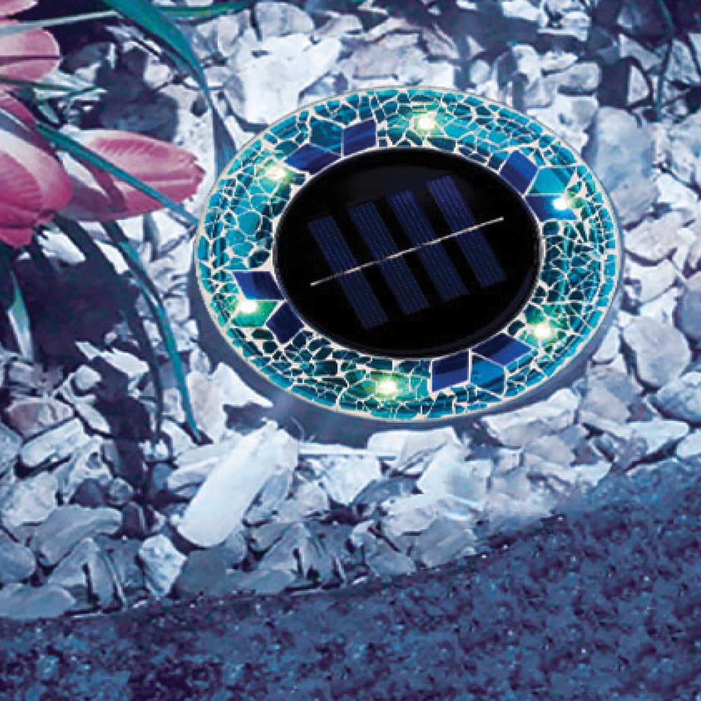 ✨Solar Mosaic Disk Lights - Waterproof LED Pathway Lights with Auto On/off