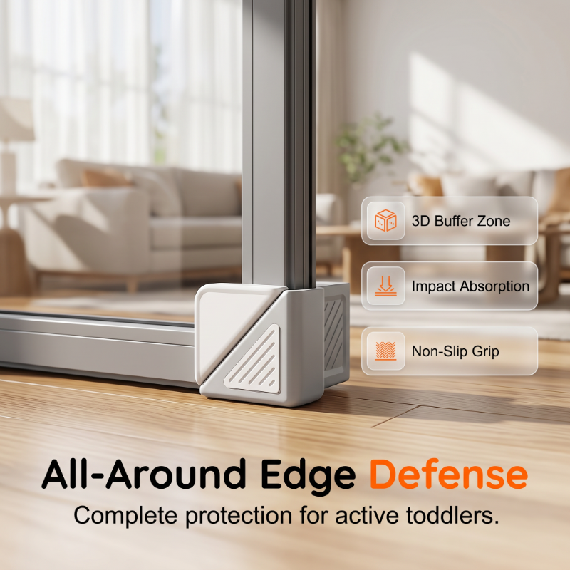 👧Window Corner Guard Baby Proofing Safety Bumper for Casement Windows